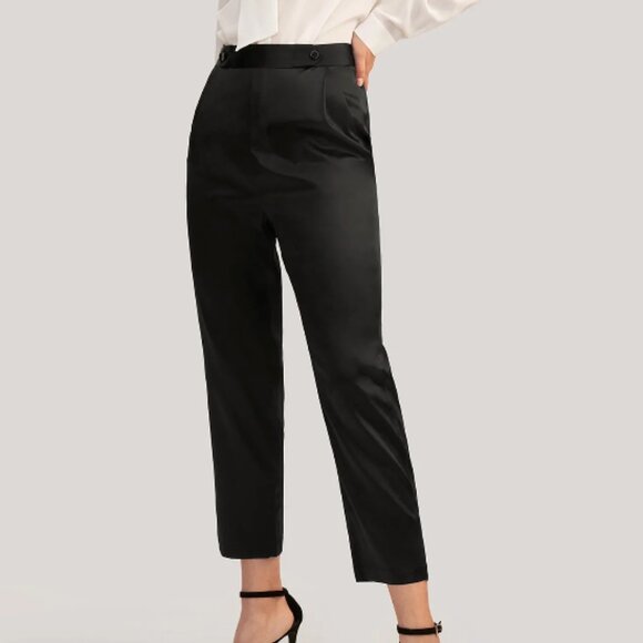 Lily Silk Comfort Fit Silk Cigarette Pants size Small 2 - Picture 1 of 10